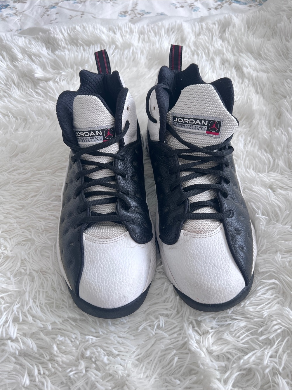 Jordan Kids Black and White High-Top Basketball Sneakers